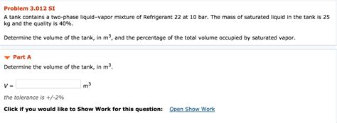 Solved Problem Si A Tank Contains A Two Phase Chegg