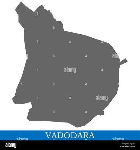 High Quality map of Vadodara is a city of India, with borders of ...