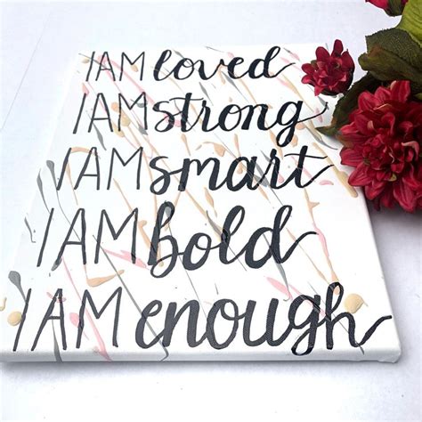 Affirmations Canvas Motivational Canvas Wall Art Work Etsy Canvas