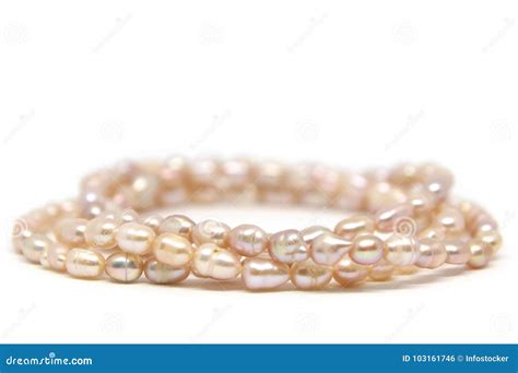 Necklace Of Pink Freshwater Pearls Stock Photo Image Of Accessory