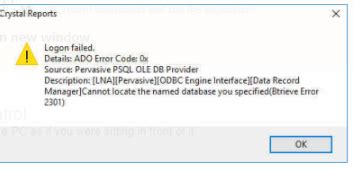 How Can I Resolve This Issue Of Database In Crystal Report Stack