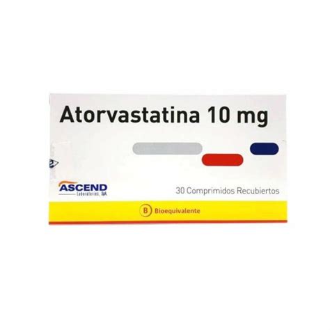 Atorvastatina 10 Mg X 30 Comprimidos Recubiertos Ascend Ecofarmacias