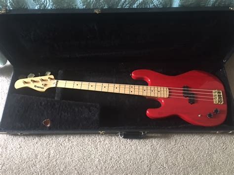 Kramer Precision Bass 1985 Red Lefty Vintage 1985 Rare Left Reverb