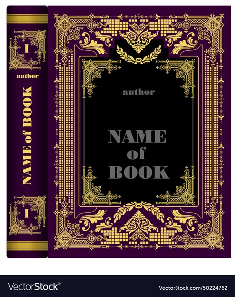 Old Book Cover Design Elements D Hand Drawn Vector Image