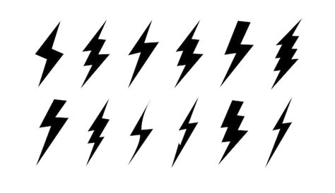 Premium Vector | Install lightning flat style vector lightning bolt lightning flash icon set vector