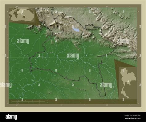 Prachin Buri Province Of Thailand Elevation Map Colored In Wiki Style