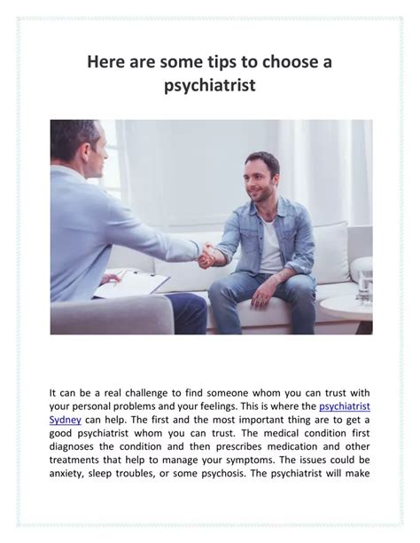 Ppt Here Are Some Tips To Choose A Psychiatrist Powerpoint Presentation Id10063215