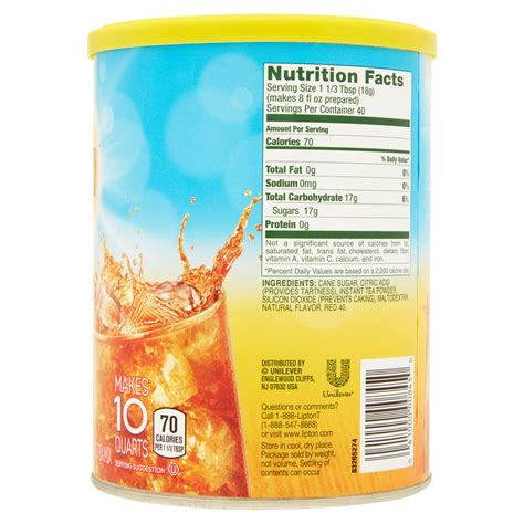 31 Lipton Iced Tea Nutrition Label Labels Database 2020