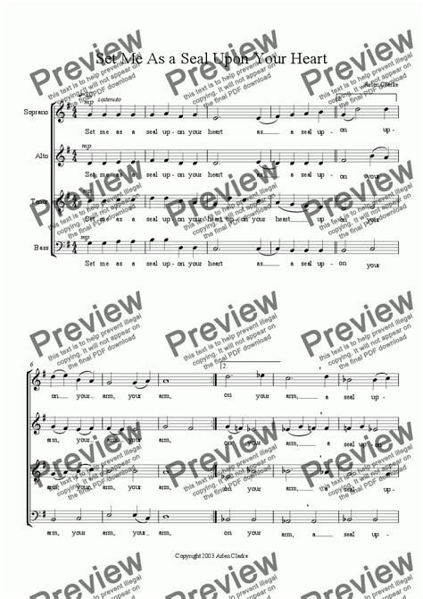 Set Me As A Seal Upon Your Heart Satb Download Sheet Music Pdf File