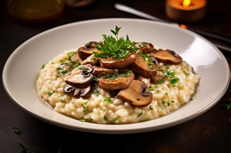 Premium Ai Image Risotto Ai Funghi Mushroom Risotto