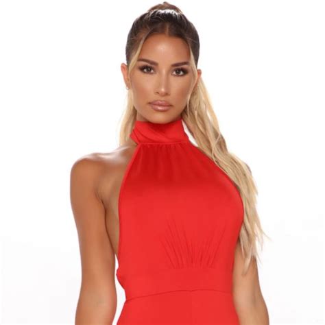 Fashion Nova Pants And Jumpsuits Nwt Fashion Nova Red Mock Neck