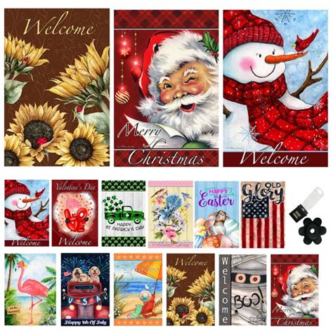 Garden Flags Set Of 12 Double Sided 12 W X 18 L Seasonal Flags With