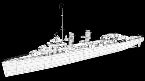 Fletcher class destroyers fletcher-class 3D model - TurboSquid 1519914