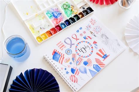 premium photo watercolor drawing illustration  independence day
