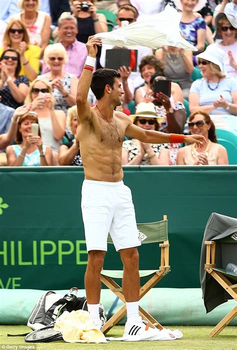 Novak Djokovic Strips Off Before Flinging His Shirt Into The Crowd