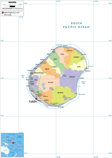 Large Size Political Map Of Nauru Worldometer