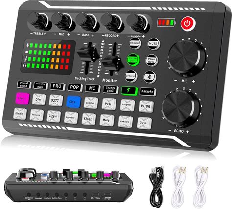 F Live Sound Card Audio Mixer Podcast Audio Interface With Dj