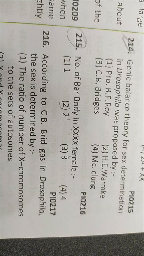 P10215 214 Genic Balance Theory For Sex Determination In Drosophila Was