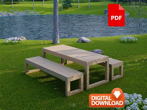 Simple Picnic Table Plans Picnic Table How-to Instructions Modern ...