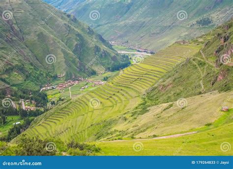 Ancient Inca Circular Terraces In Sacred Urubamba Valley Of Incas Peru