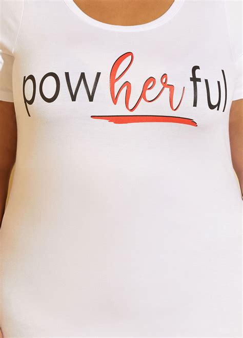 Plus Size Powherful Graphic Tee Shirt Plus Size Jersey T Shirt