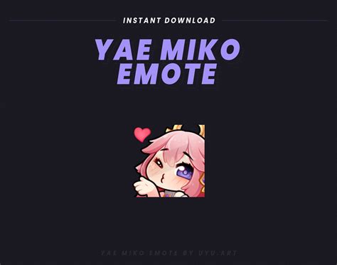 Yae Miko Kiss Genshin Impact Twitch Emote Cute Etsy Australia