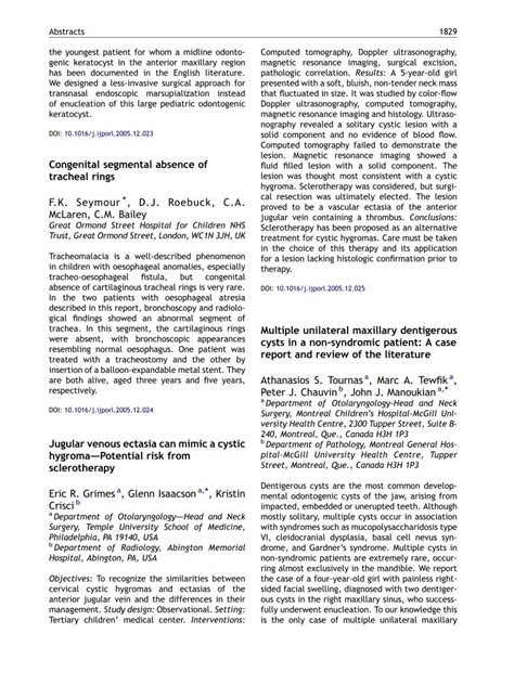 Pdf Multiple Unilateral Maxillary Dentigerous Cysts In A Non