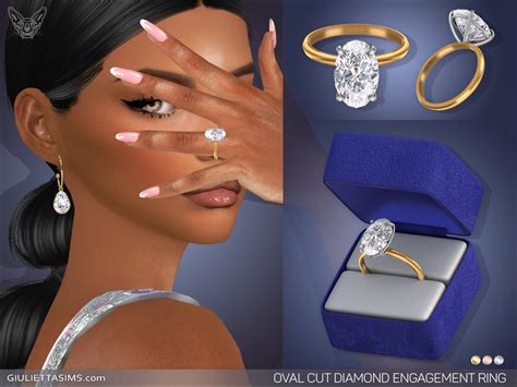 The Sims Resource Oval Cut Diamond Solitaire Engagement Ring