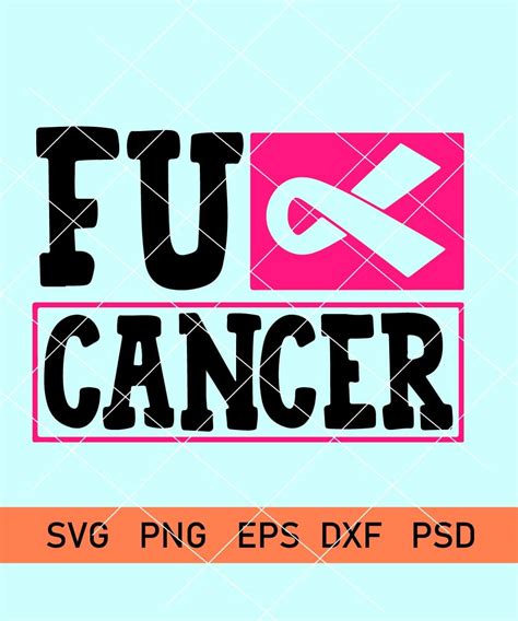 Fuck Cancer Svg Breast Cancer Svg Middle Finger Svg Cancer Ribbon