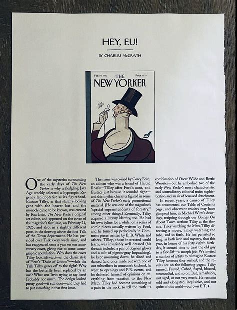 Monday Tilley Watch The New Yorker Issue Of November Inkspill