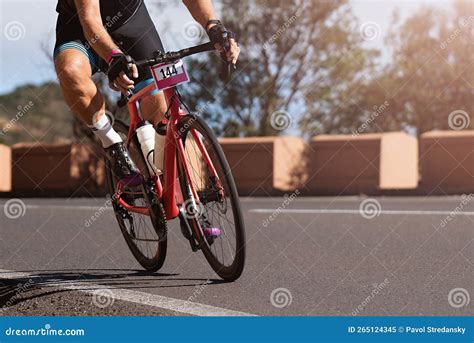 Road Bike Cyclist Man Cycling Athlete On A Race Bike Stock Image