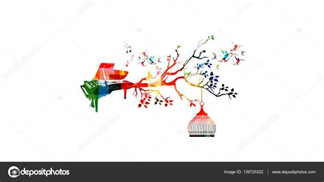 Colorful Instrument Background With Hummingbirds Stock Vector Image By