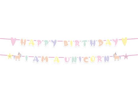 Baner urodzinowy Happy Birthday Jednorożec 2 szt Dobra Cena