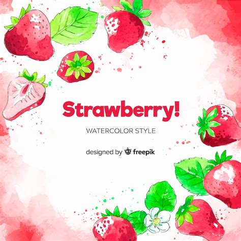 Fondo Fresas Acuarela Vector Gratis