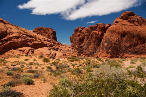 Red Aztec Sandstone Rock Formation On The Fire Wave Trail In The Valley Of Fire State Park In