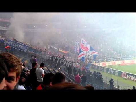 Sg Eintracht Frankfurt Gegen Hansa Rostock Pyrotechnik Youtube