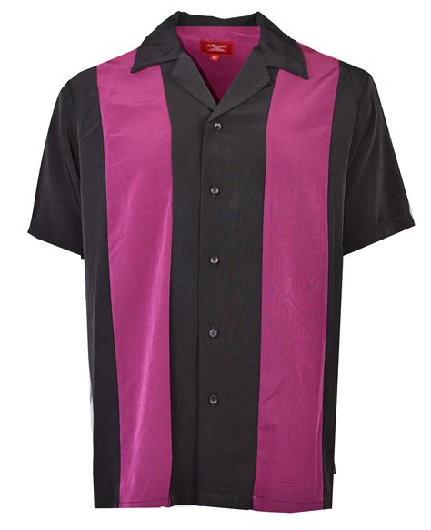 Maximos Maximos Mens Bowling Shirt Retro Button Up Short Sleeved