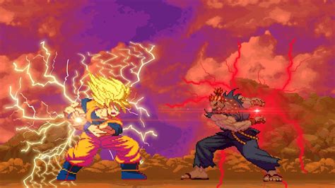 Super Saiyan Goku Vs Akuma Dragon Ball Super X Street Fighter