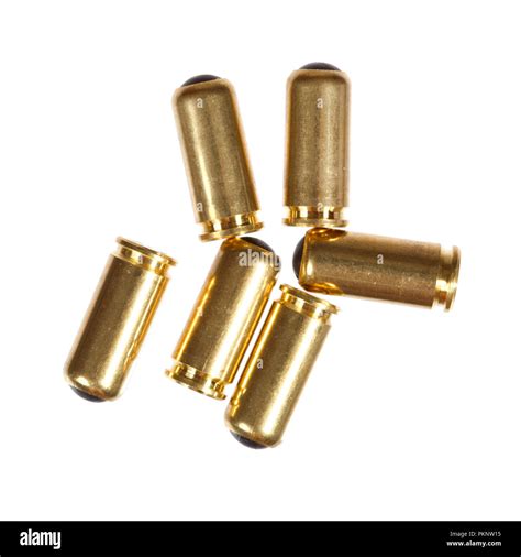 9mm Bullet For A Gun Isolated On White Background High Resolution