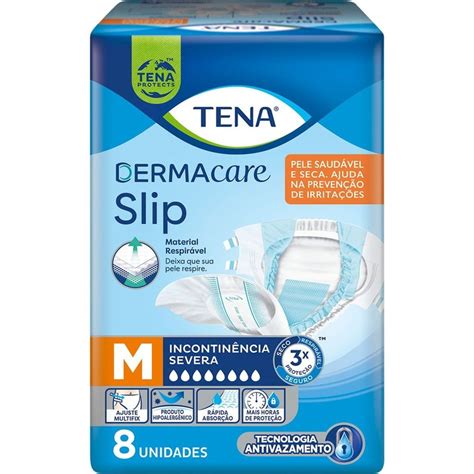 Fralda Geriátrica Tena Dermacare Slip Ultra M 8 unidades