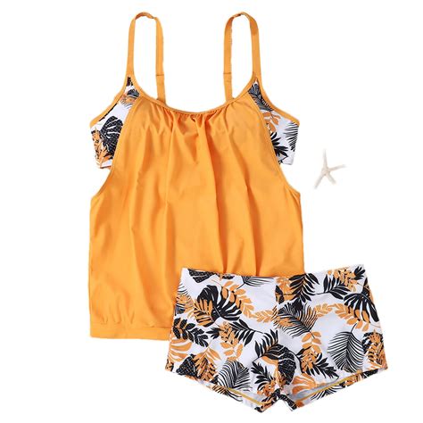 Yghzkop Women S Swimsuit Tropical Print Bikini Sexy Two Piece Swimwear