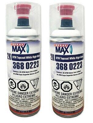 SprayMax 2K DTM Topcoat White High Gloss 3680223 Aerosol 2 Pack EBay