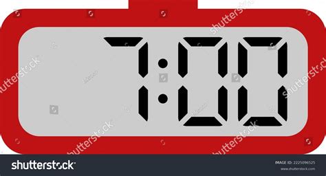 Simple Red Digital Alarm Clock 7 Stock Vector (Royalty Free) 2225096525 | Shutterstock