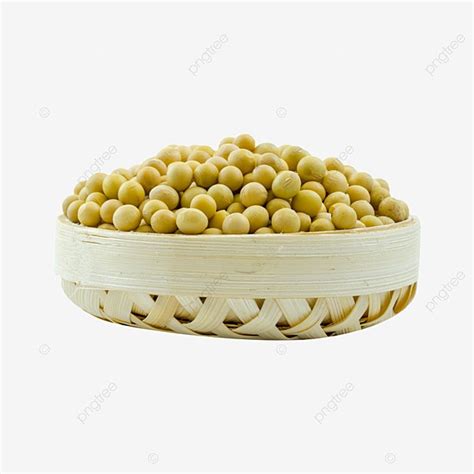 Soybean Elements In Bamboo Baskets And Bowls Of Cereals Soybean