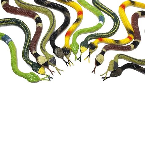 12 Pack 14 Inch Rubber Snake Toys For Kids Assorted Pack