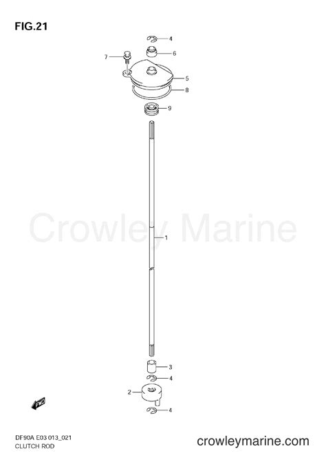 CLUTCH ROD Serial Range Four Stroke Outboard 70 DF70A 07003F 310001