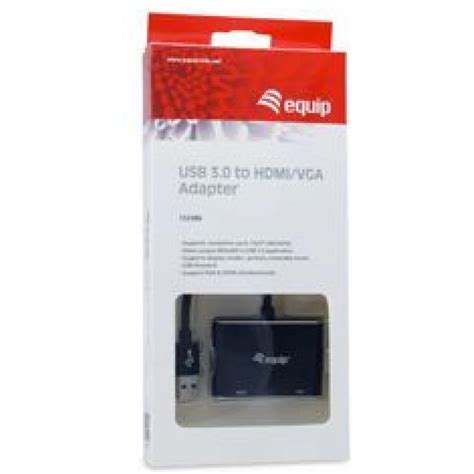 EQUIP USB 3 0 VGA D Sub HDMI Átalakító Fekete 10cm 133386 iPon