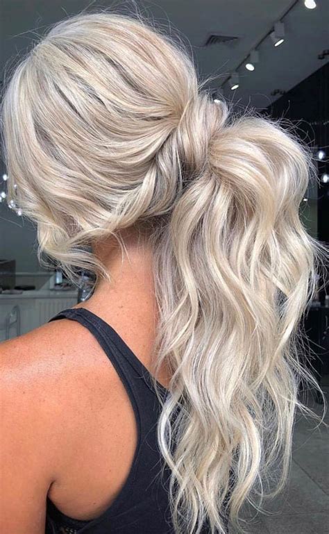 50 Cute Hairstyles For Any Occasion Blonde Textured Messy Pony