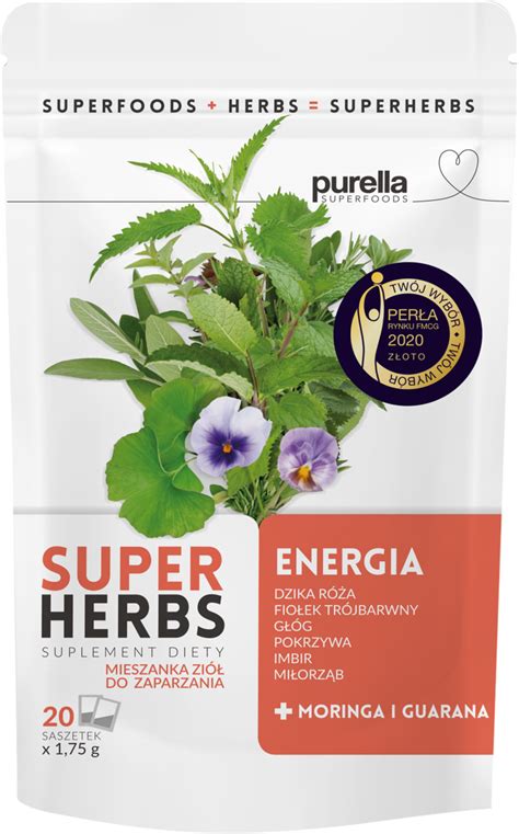 PURELLA SUPERFOODS Energia Super Herbs mieszanka ziół do zaparzania