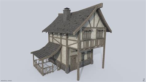 3d Medieval House Model Turbosquid 2240788